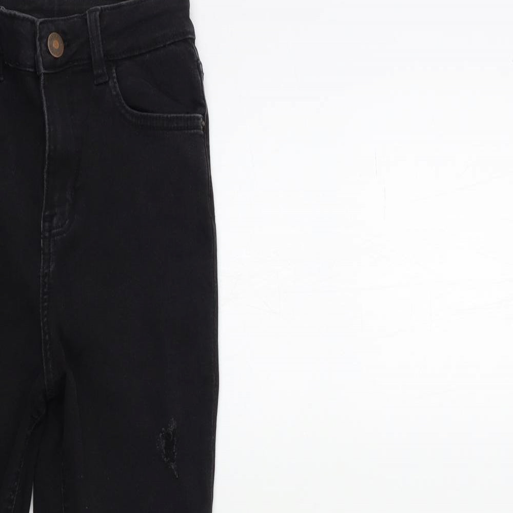 Preworn Womens Black  Denim Skinny Jeans Size 23 in L23 in