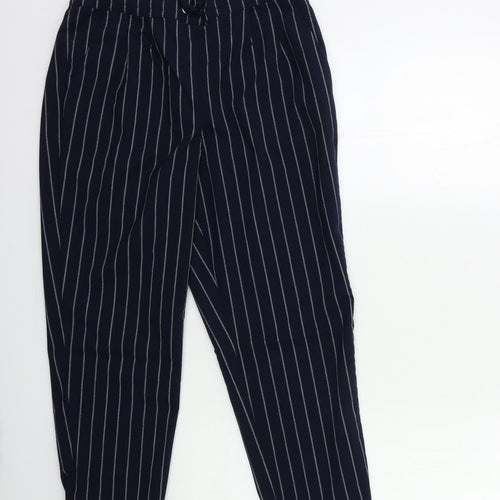 Only Womens Blue Striped  Trousers  Size 10 L20 in