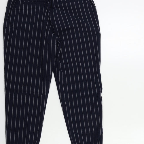 Only Womens Blue Striped  Trousers  Size 10 L20 in