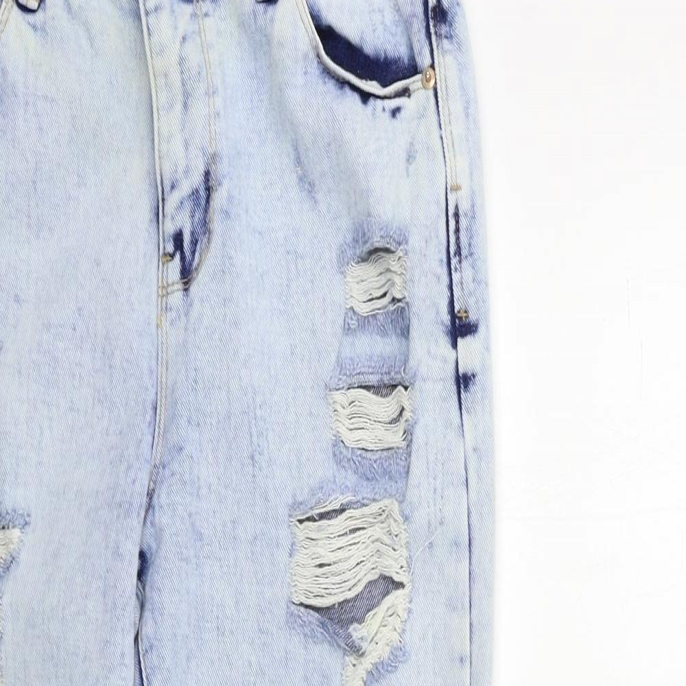 Denim & Co. Womens Blue  Denim Mom Jeans Size 10 L28 in
