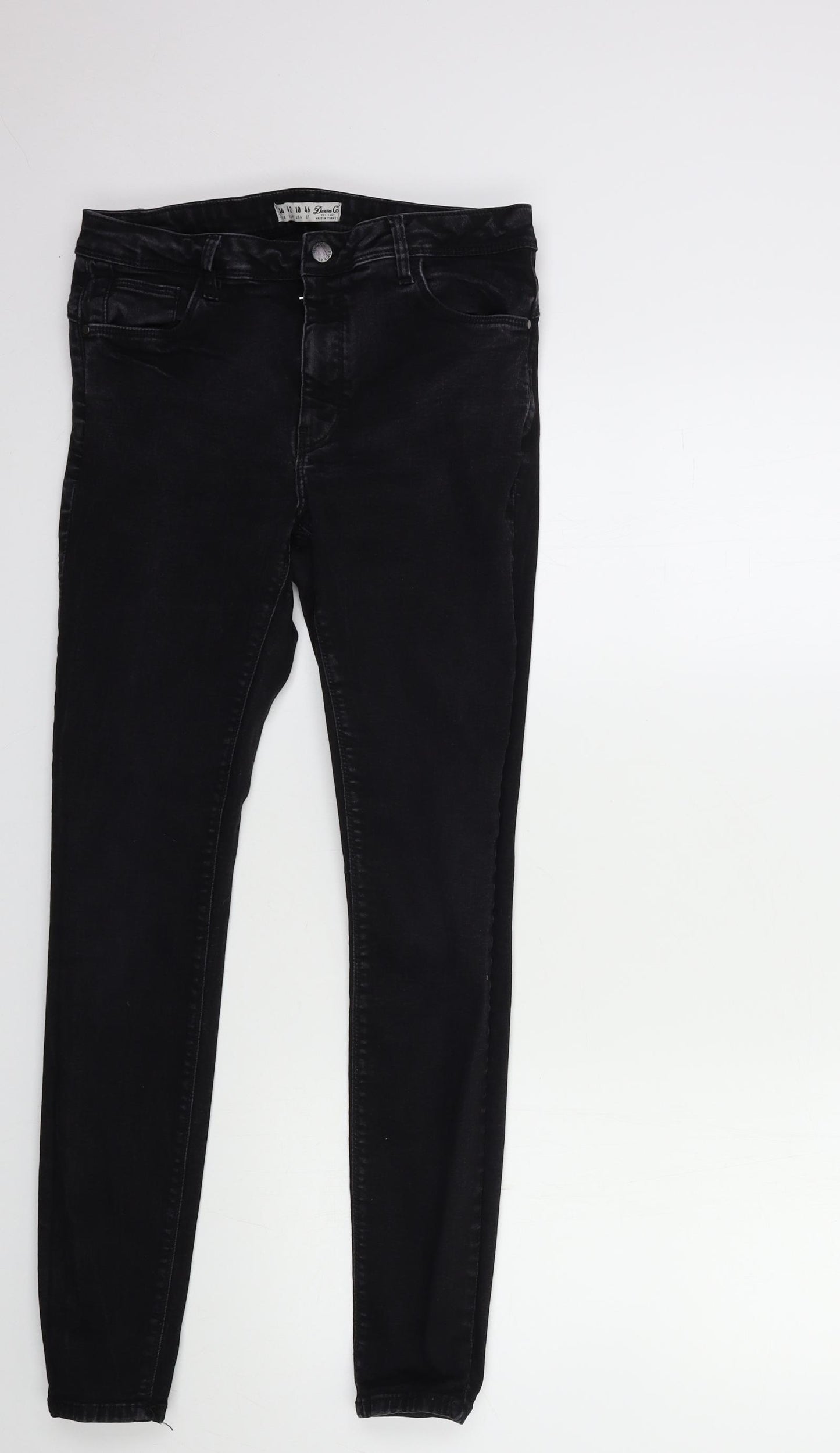 Denim & Co. Womens Black  Denim Skinny Jeans Size 14 L29 in