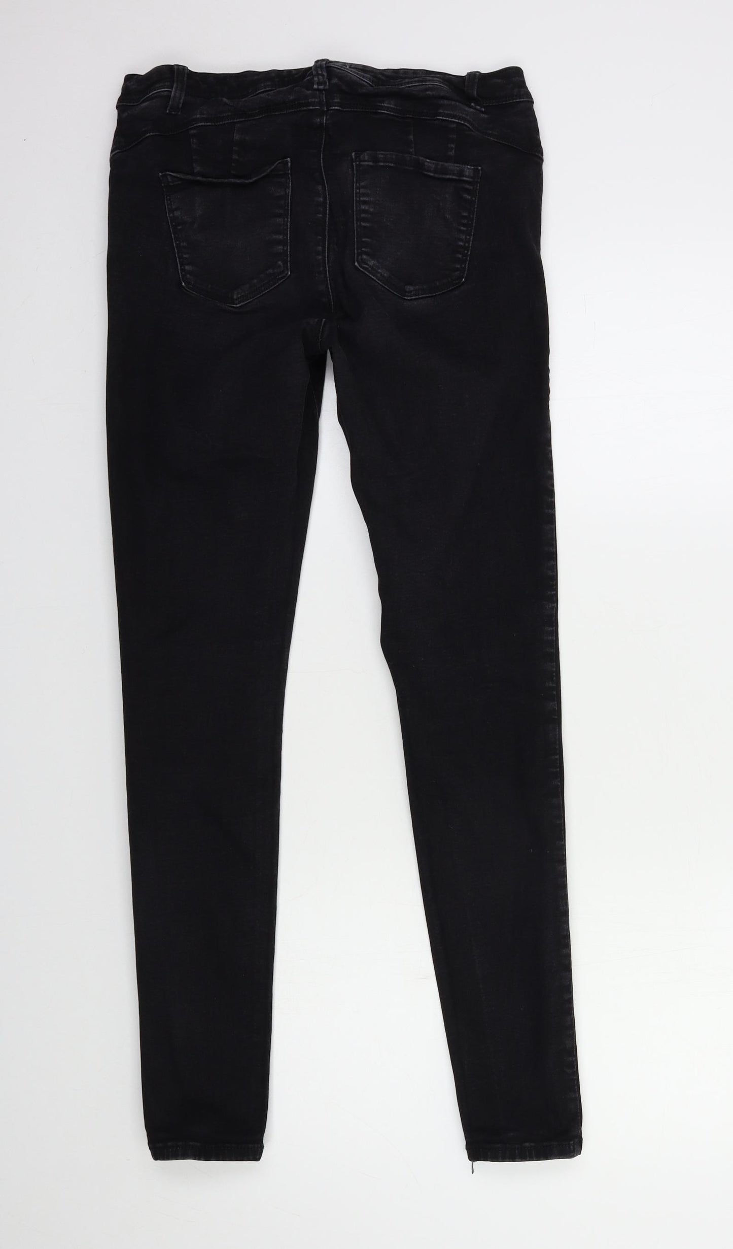 Denim & Co. Womens Black  Denim Skinny Jeans Size 14 L29 in