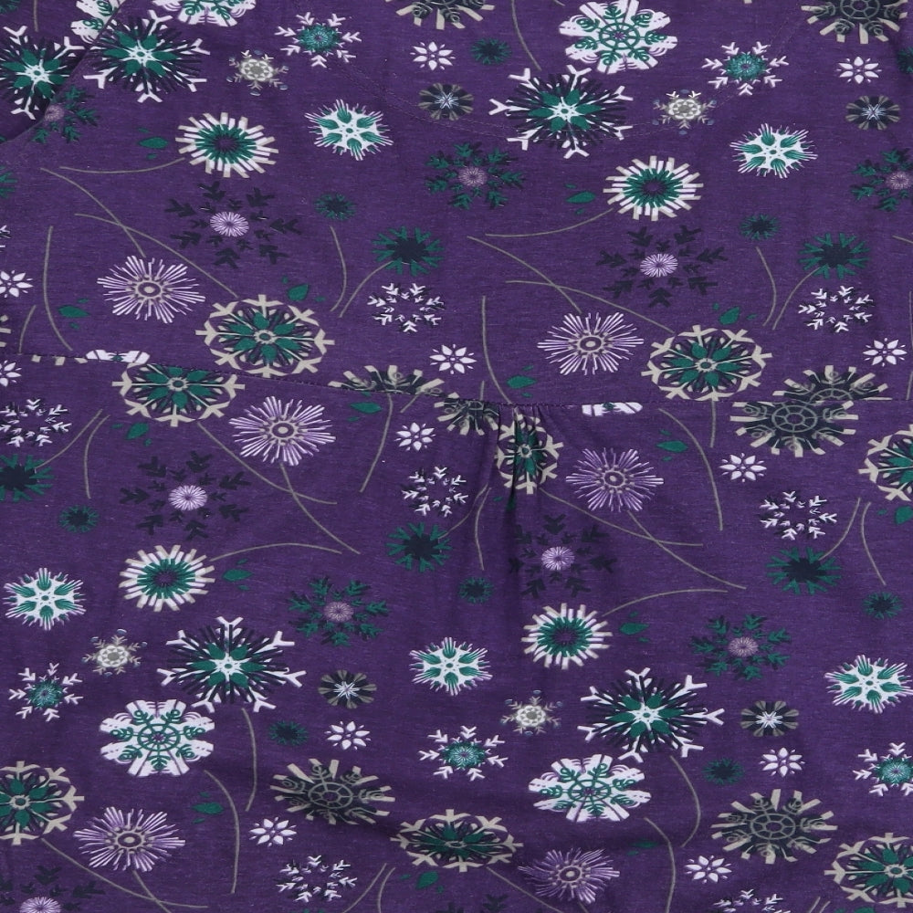 Fat Face Womens Purple Floral  Basic T-Shirt Size 18