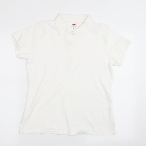 Fruit of the Loom Boys White   Basic Polo Size M