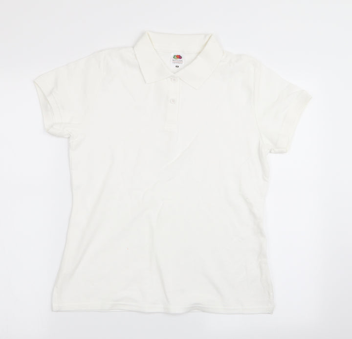 Fruit of the Loom Boys White Basic Polo Size M