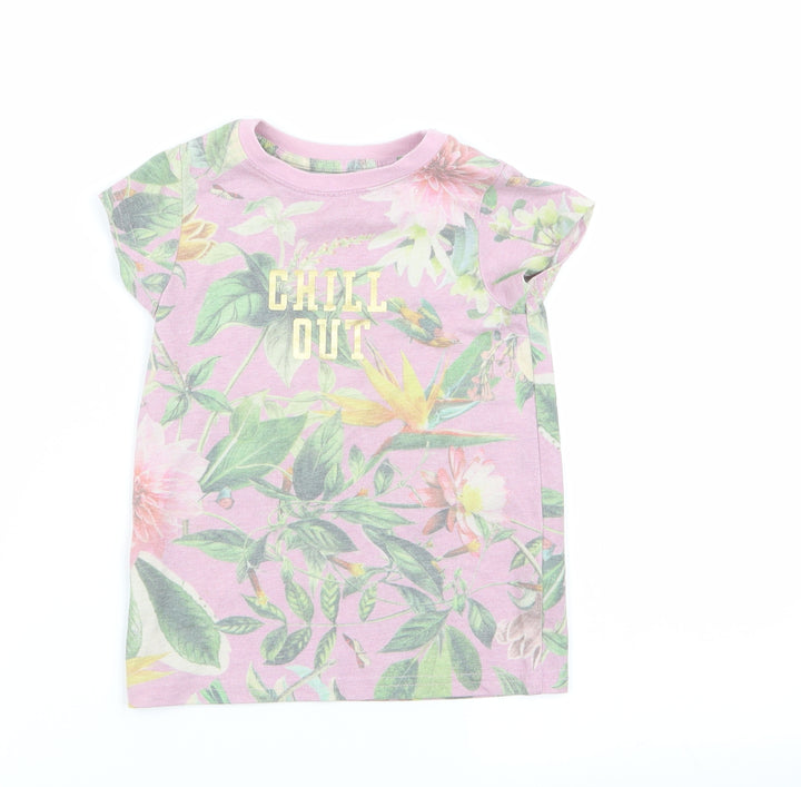 NEXT Girls Multicoloured Floral  Basic T-Shirt Size 3 Years