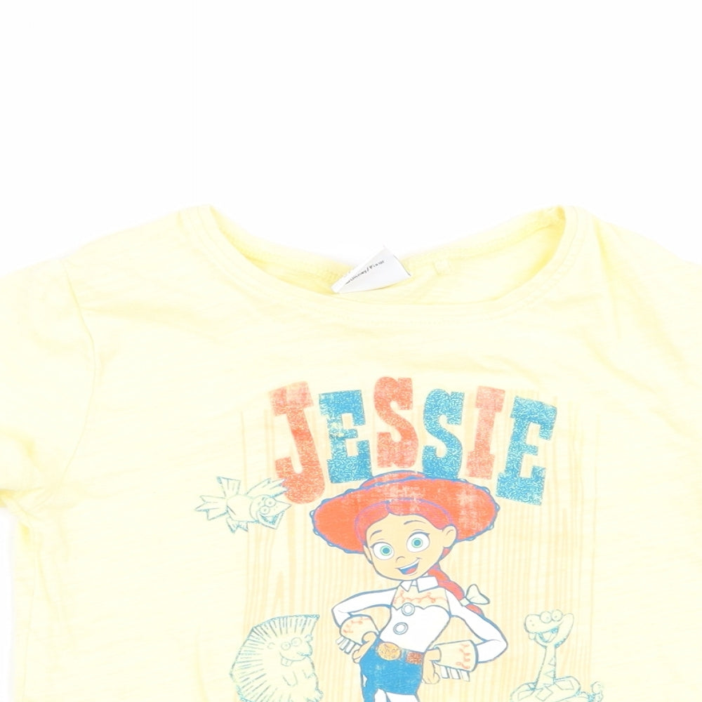 NEXT Girls Yellow   Basic T-Shirt Size 3-4 Years  - toy story