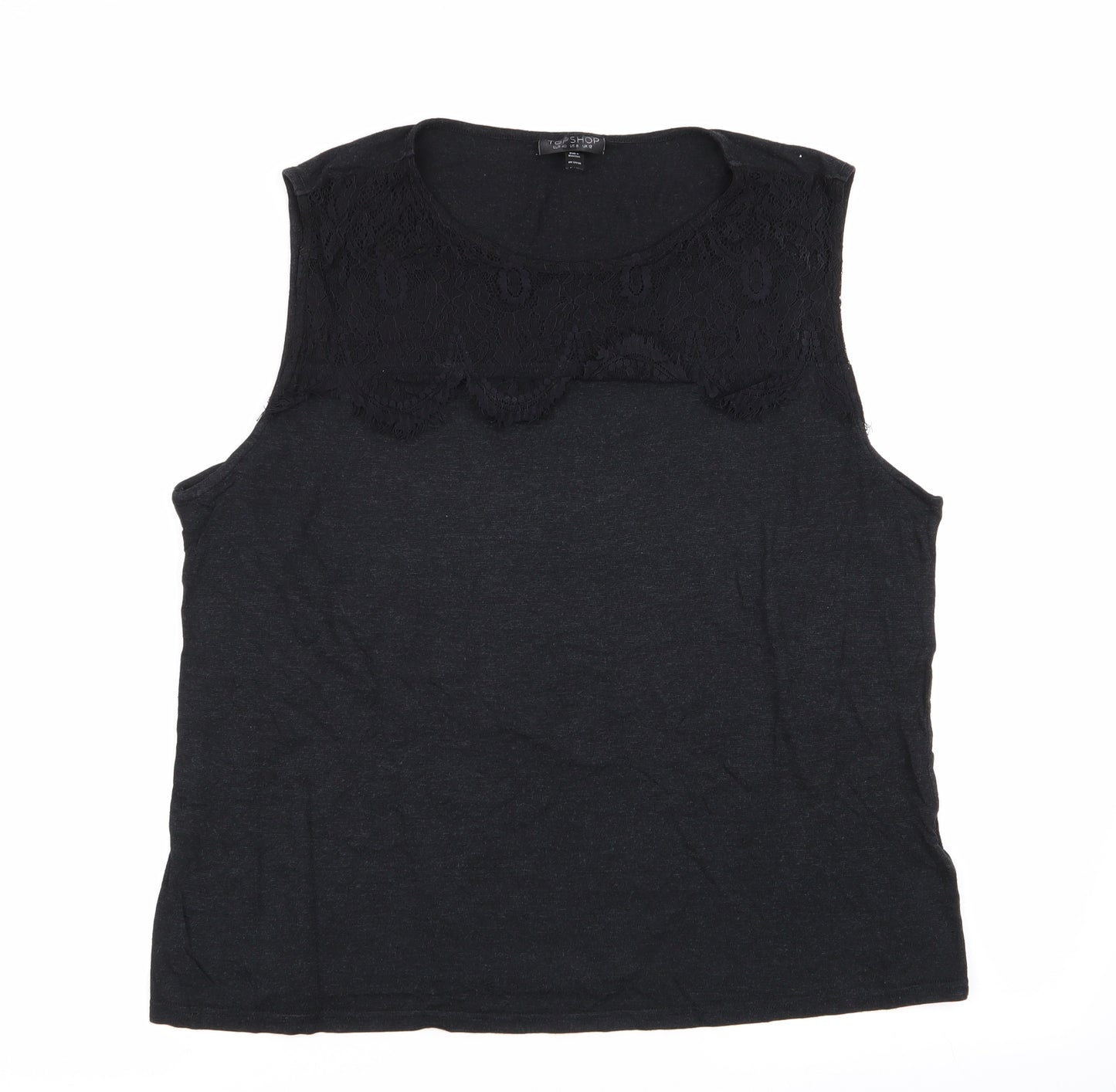 Topshop Womens Black   Basic Tank Size 12