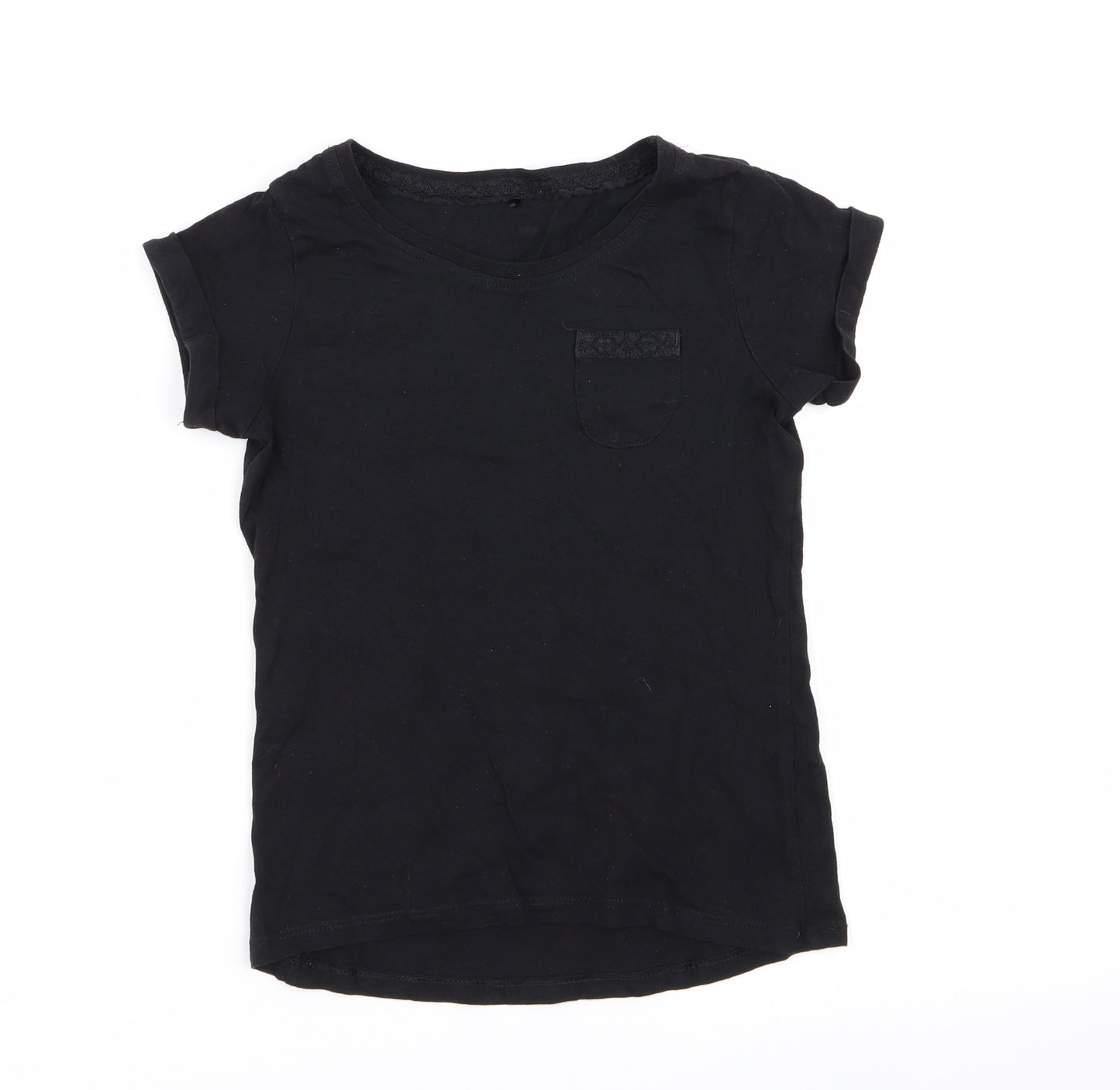 Asda George Girls Black   Basic T-Shirt Size 6-7 Years