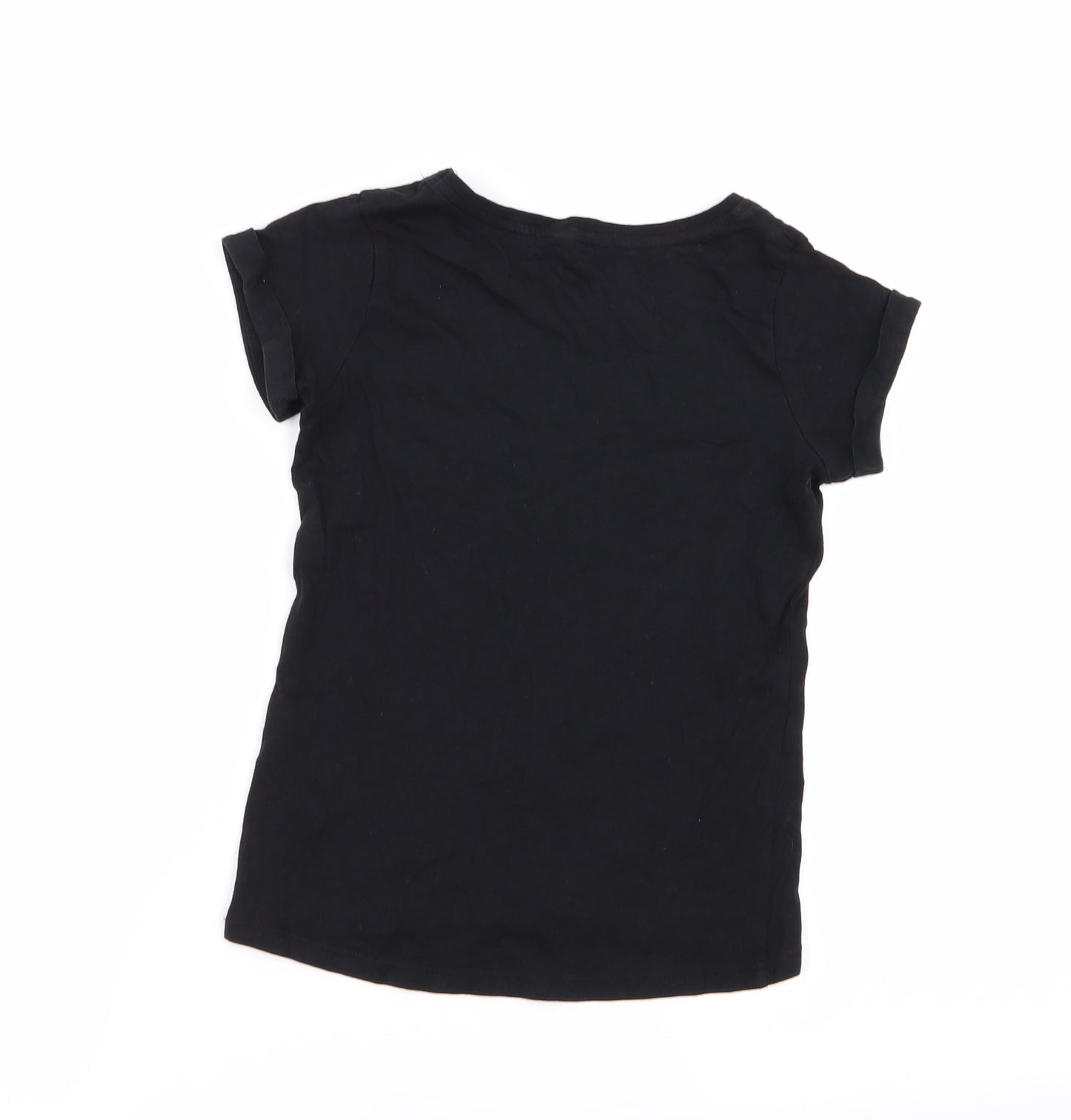 Asda George Girls Black   Basic T-Shirt Size 6-7 Years