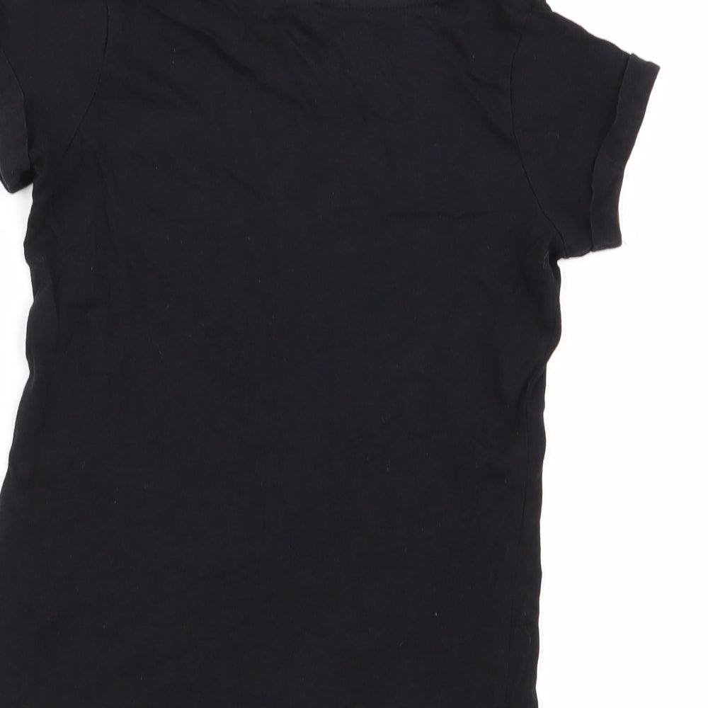 Asda George Girls Black   Basic T-Shirt Size 6-7 Years