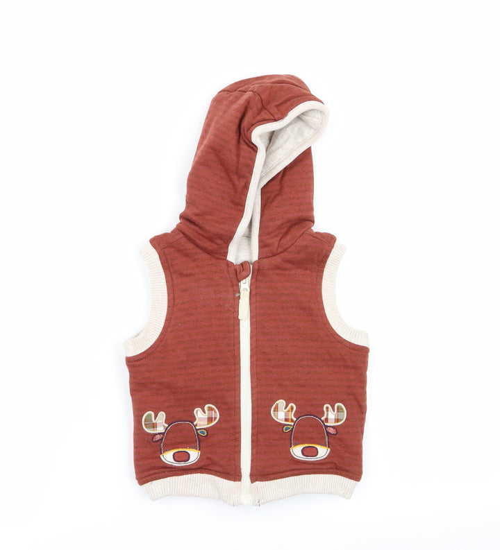 TU Boys Brown   Full Zip Jumper Size 9-12 Months