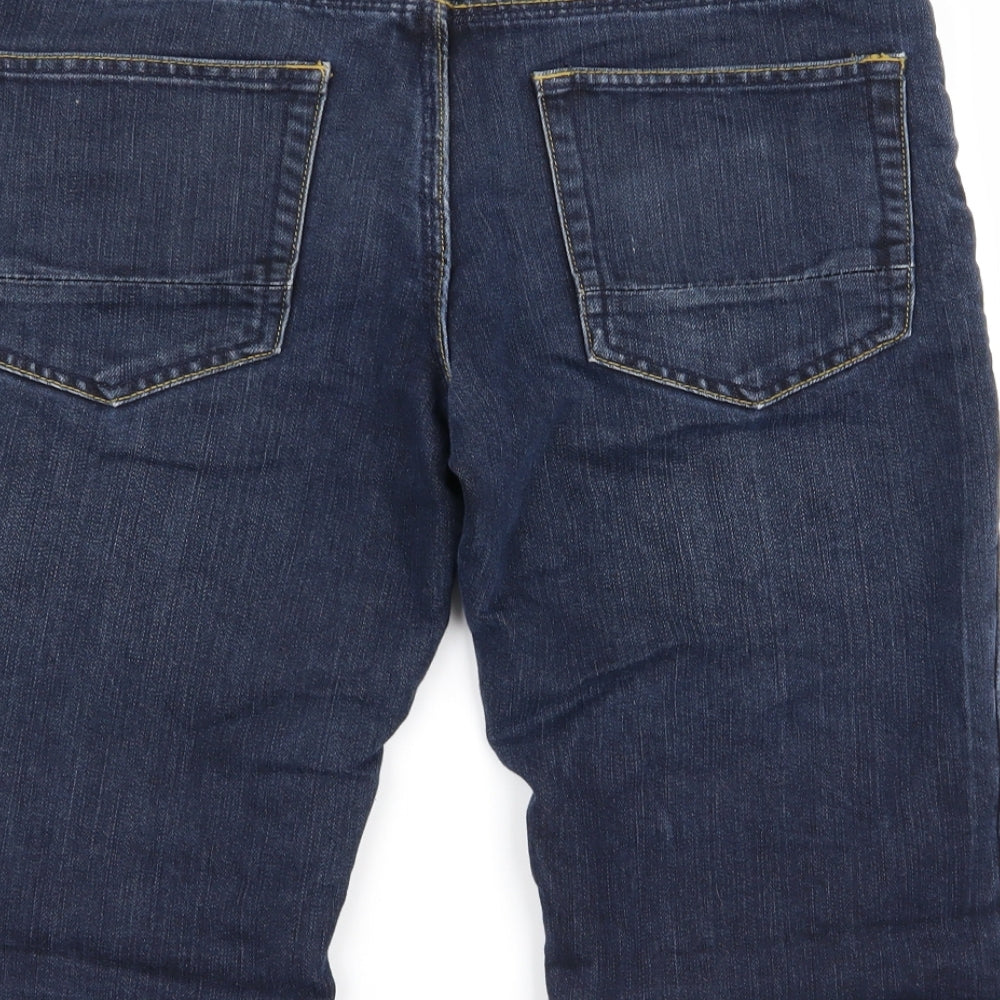 French Connection Mens Blue  Denim Chino Shorts Size 30 in
