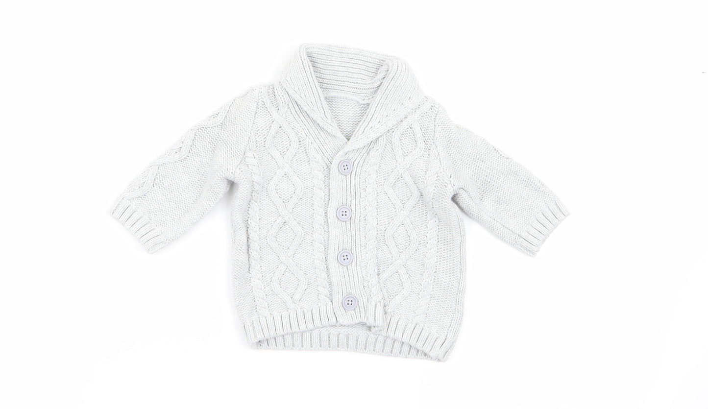 Matalan Baby Grey   Cardigan Jumper Size 0-3 Months