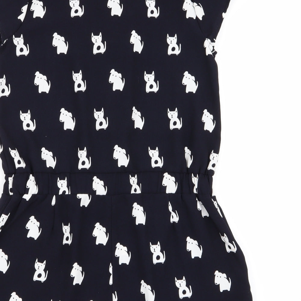 NEXT Girls Blue Animal Print  Playsuit One-Piece Size 11 Years