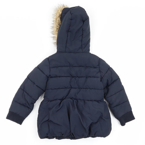 Sugar Pink Girls Blue   Parka Coat Size 4-5 Years