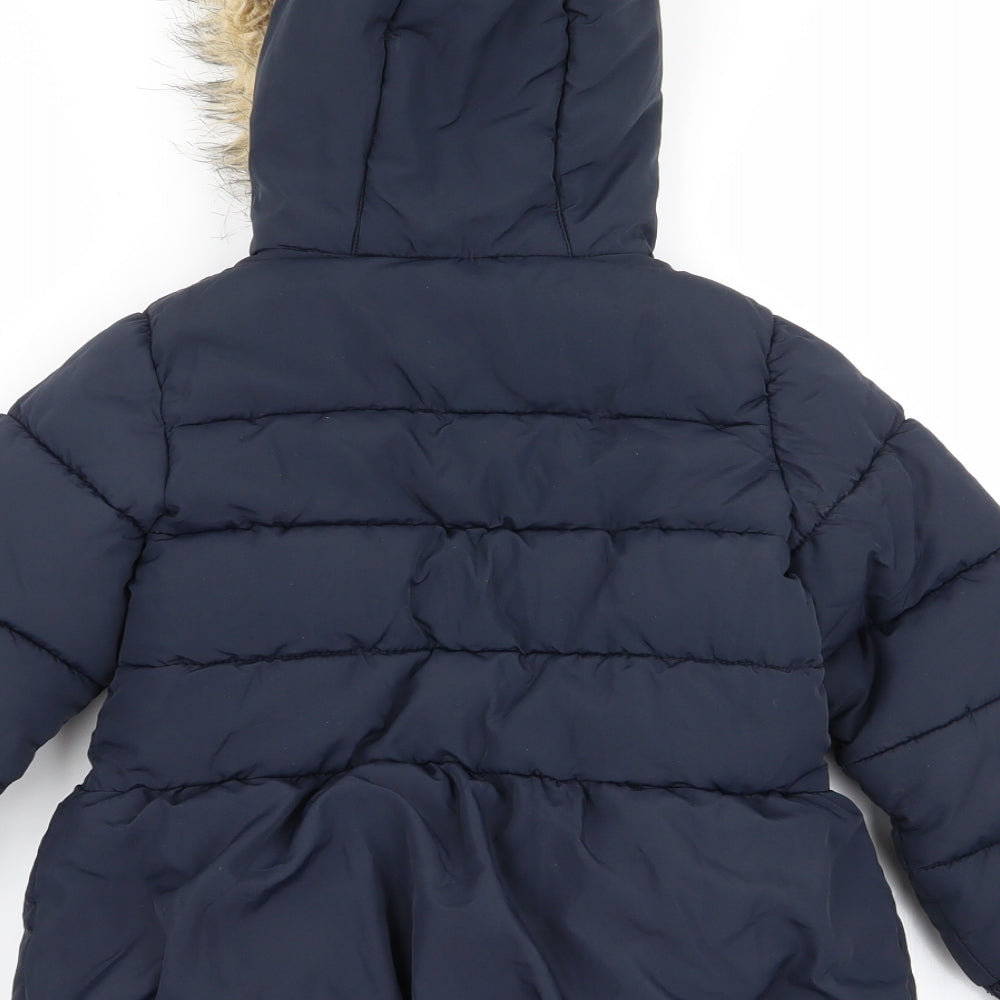 Sugar Pink Girls Blue   Parka Coat Size 4-5 Years