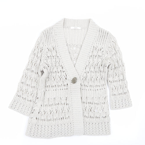 M&S Womens Grey   Cardigan Jumper Size 8
