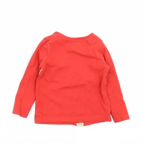 Asda George Girls Red   Basic T-Shirt Size 18-24 Months  - christmas