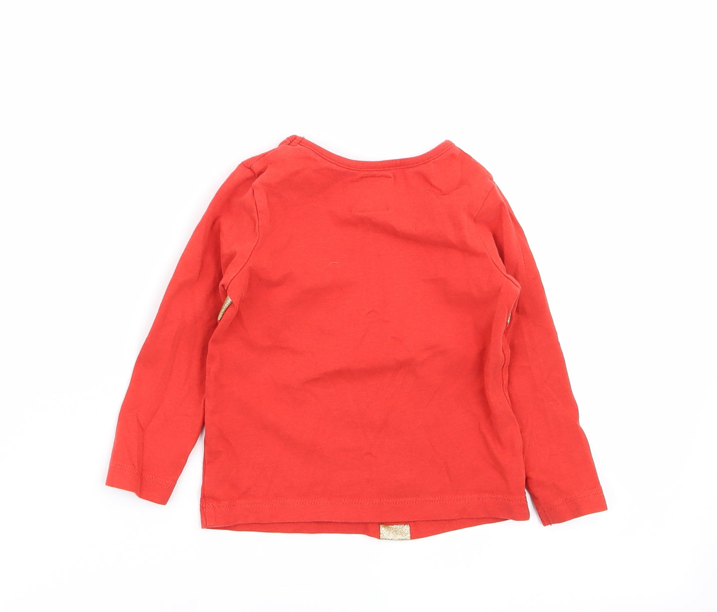 Asda George Girls Red   Basic T-Shirt Size 18-24 Months  - christmas