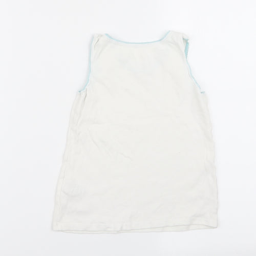 M&S Girls White   Basic Tank Size 6-7 Years