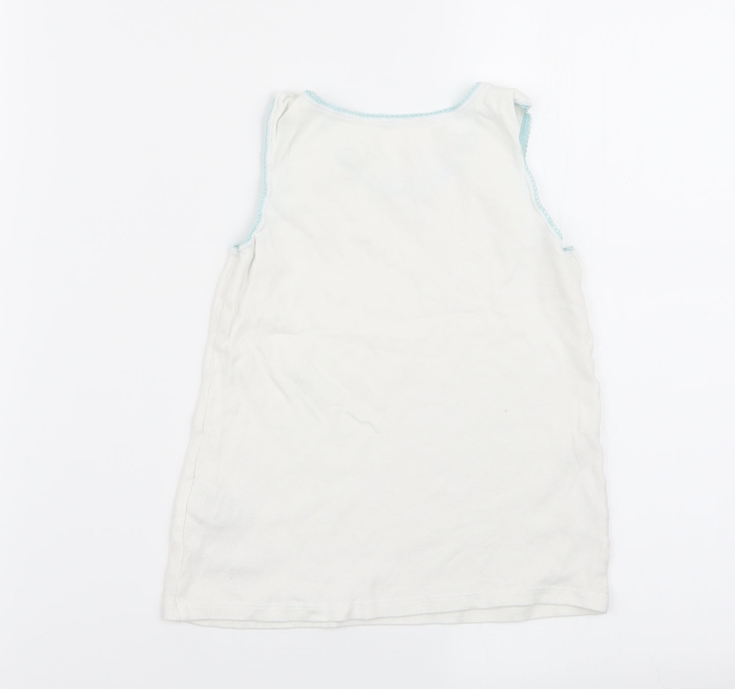 M&S Girls White   Basic Tank Size 6-7 Years