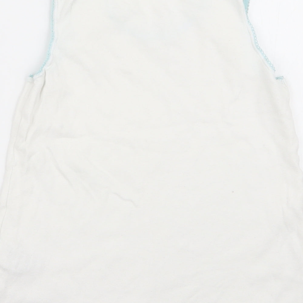 M&S Girls White   Basic Tank Size 6-7 Years