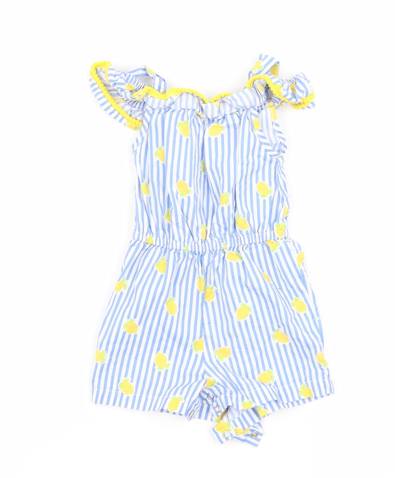 Penelope Mack Girls Multicoloured Striped  Dungaree One-Piece Size 24 Months  - playsuit