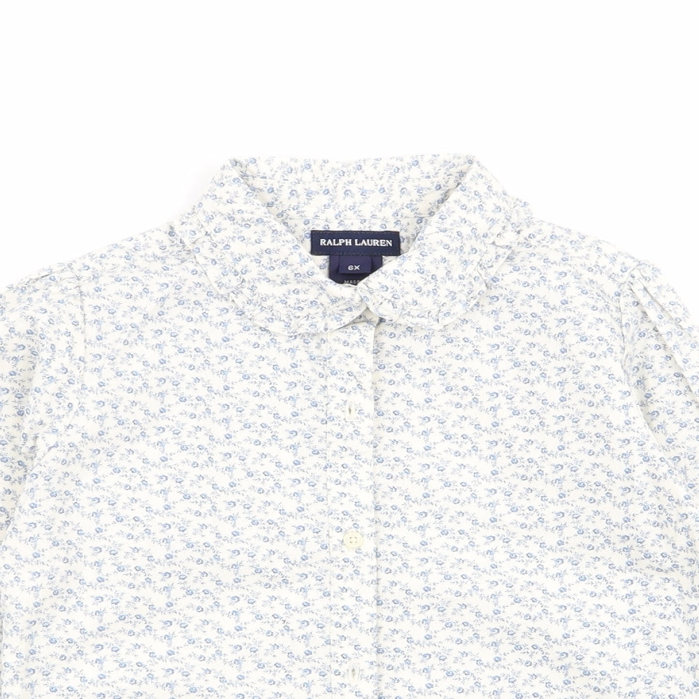 Ralph Lauren Girls Multicoloured Floral  Basic Button-Up Size 6 Years