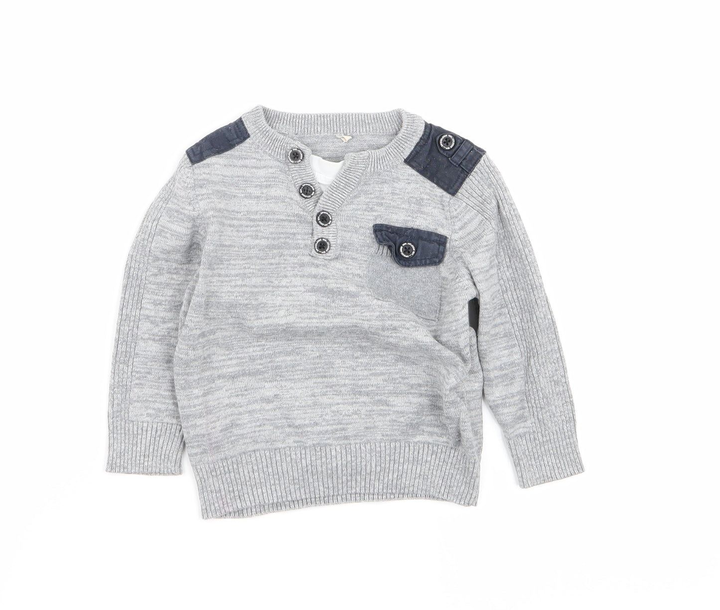 Asda George Boys Grey   Pullover Jumper Size 9-12 Months