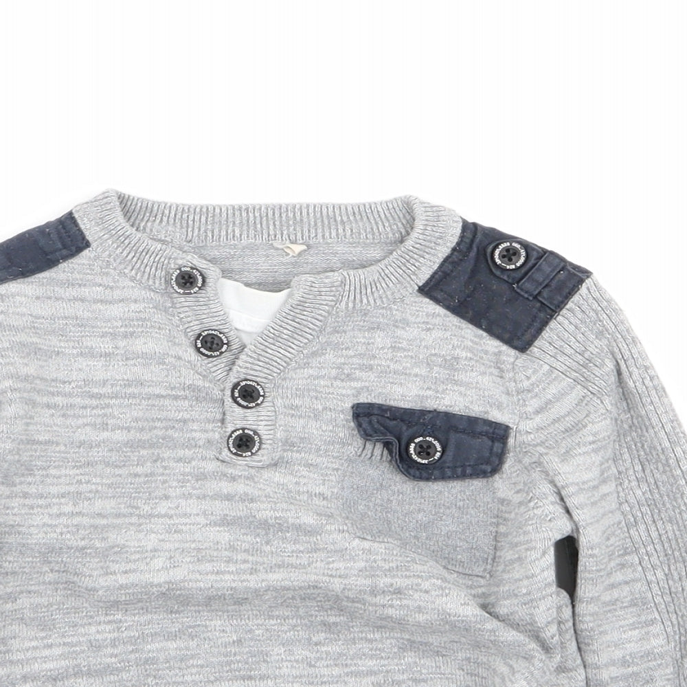 Asda George Boys Grey   Pullover Jumper Size 9-12 Months