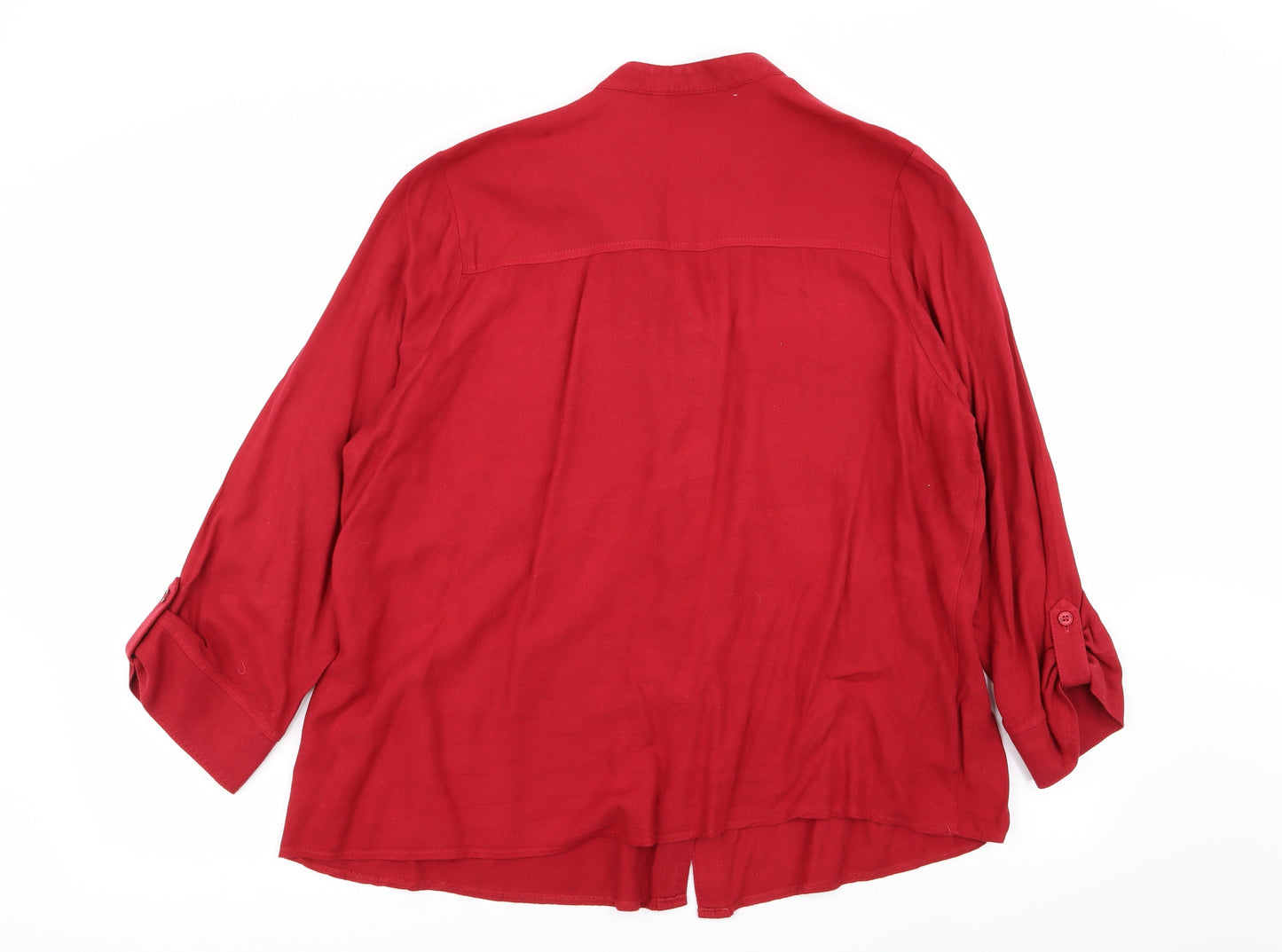 M&S Womens Red   Basic Button-Up Size 16