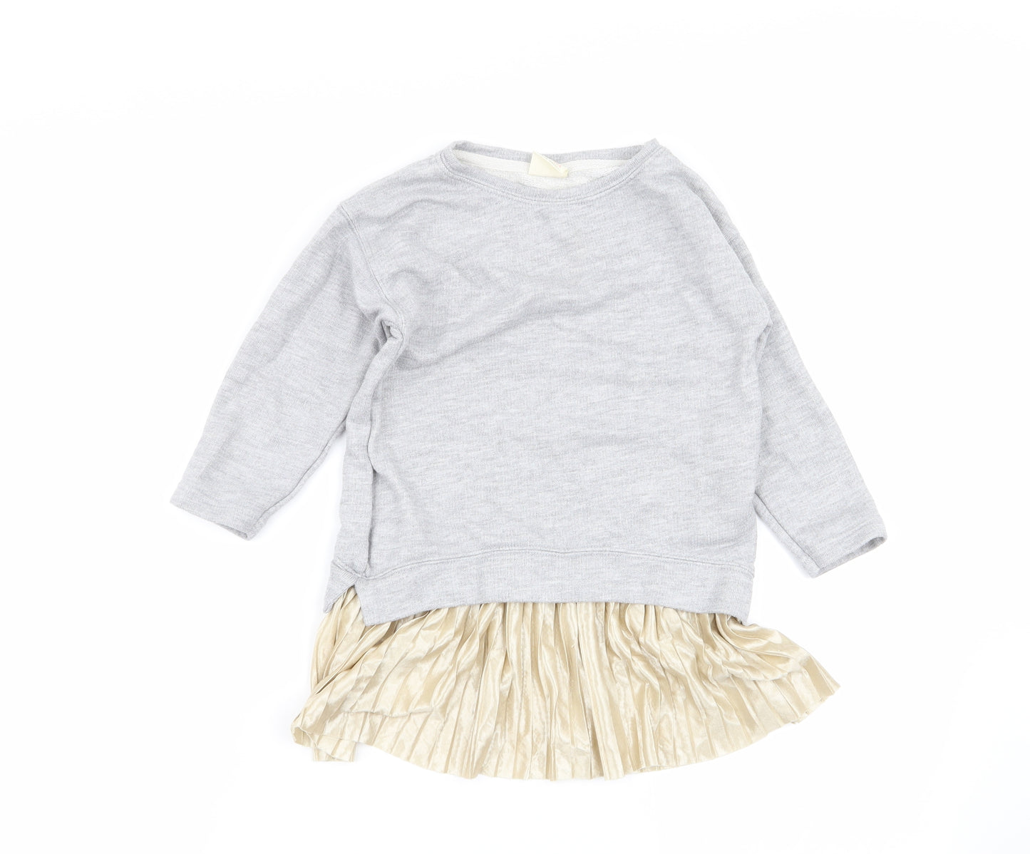 Zara Girls Grey   Jumper Dress  Size 4 Years