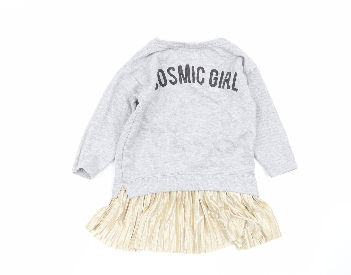 Zara Girls Grey   Jumper Dress  Size 4 Years