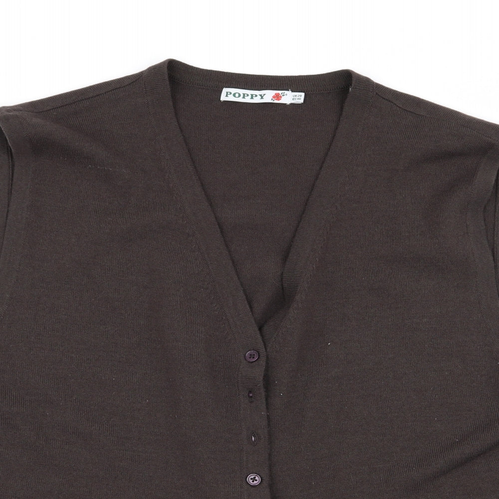 Poppy Womens Brown   Cardigan Jumper Size 20