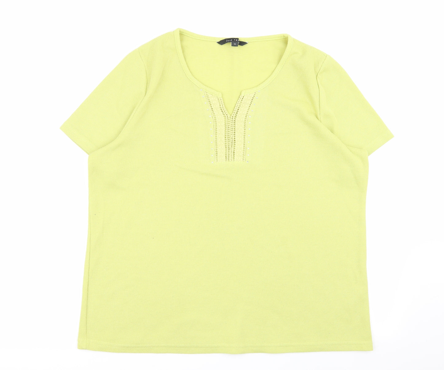 love tees Womens Green   Basic T-Shirt Size 18