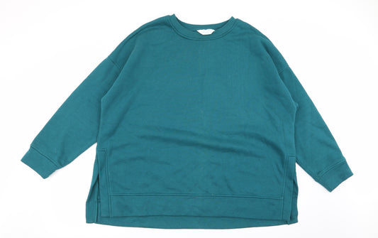 Front view of Primark women’s green jumper, size UK 18