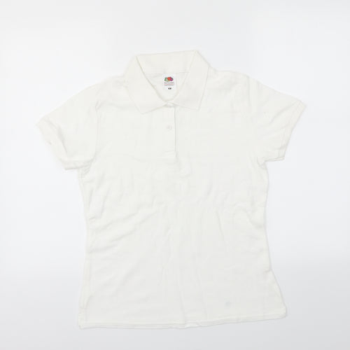Fruit of the Loom Girls White   Basic T-Shirt Size M