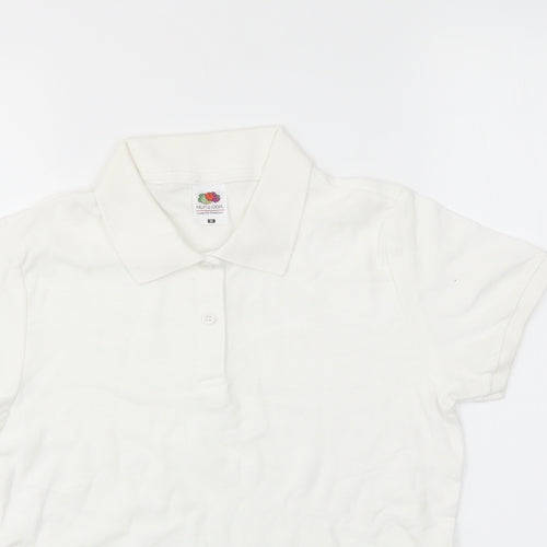 Fruit of the Loom Girls White   Basic T-Shirt Size M
