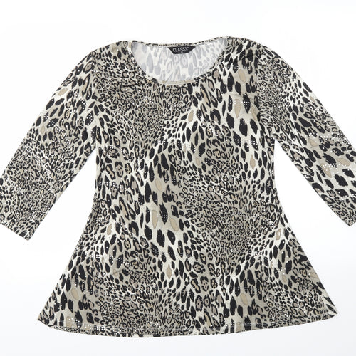 Classic Womens Multicoloured Animal Print  Basic T-Shirt Size 12