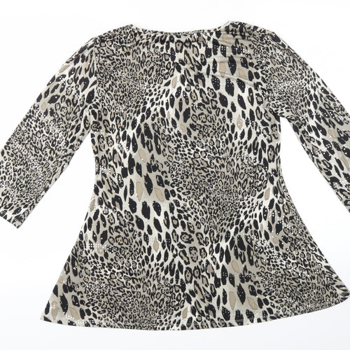 Classic Womens Multicoloured Animal Print  Basic T-Shirt Size 12