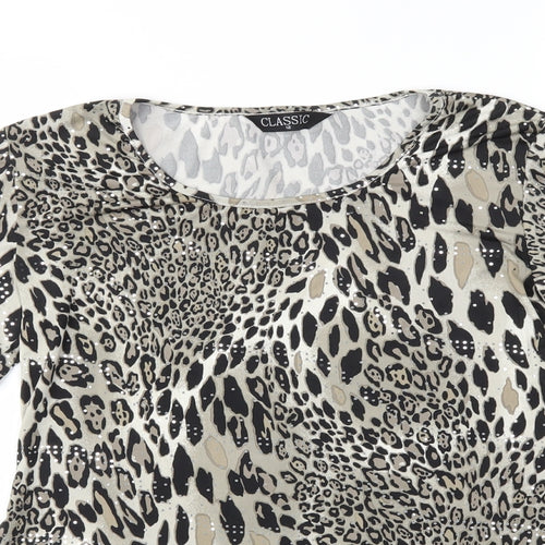 Classic Womens Multicoloured Animal Print  Basic T-Shirt Size 12