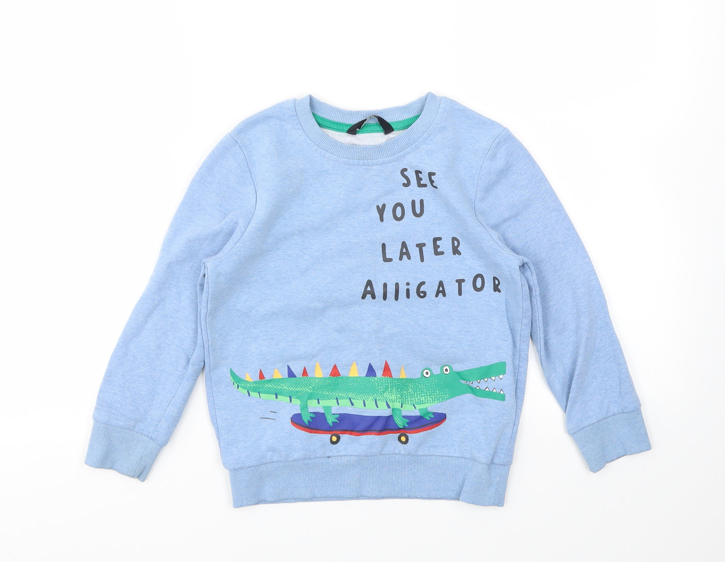 George Boys Blue Animal Print  Pullover Hoodie Size 4-5 Years