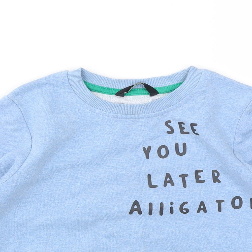 George Boys Blue Animal Print  Pullover Hoodie Size 4-5 Years