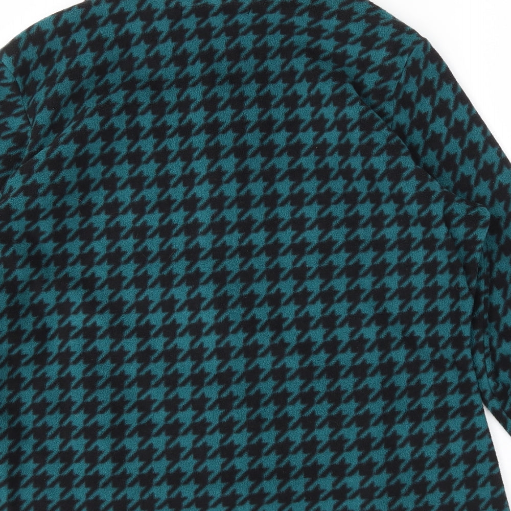 M&S Womens Green Geometric  Full Zip Jumper Size 12