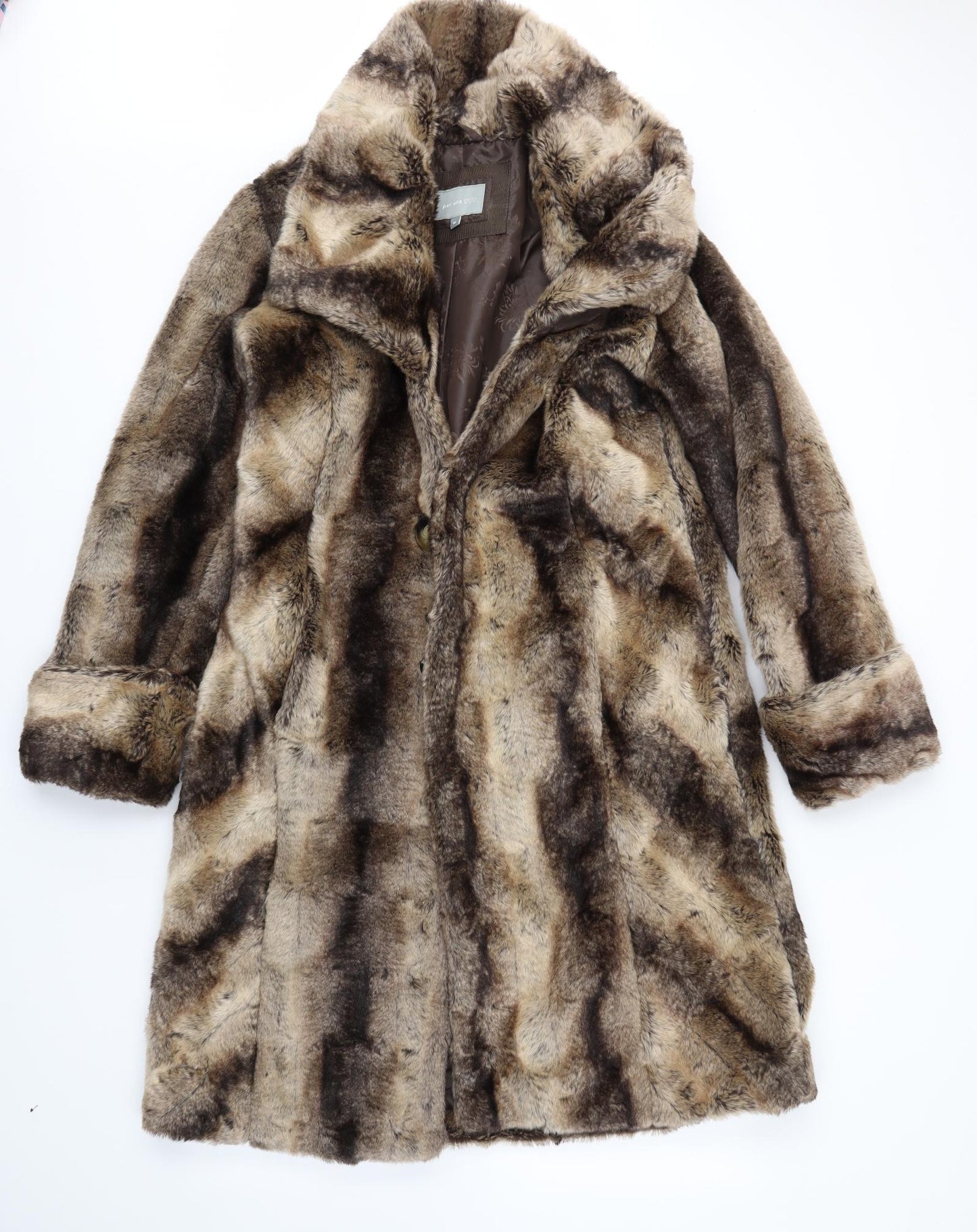 M&S Womens Brown Animal Print  Jacket Coat Size M