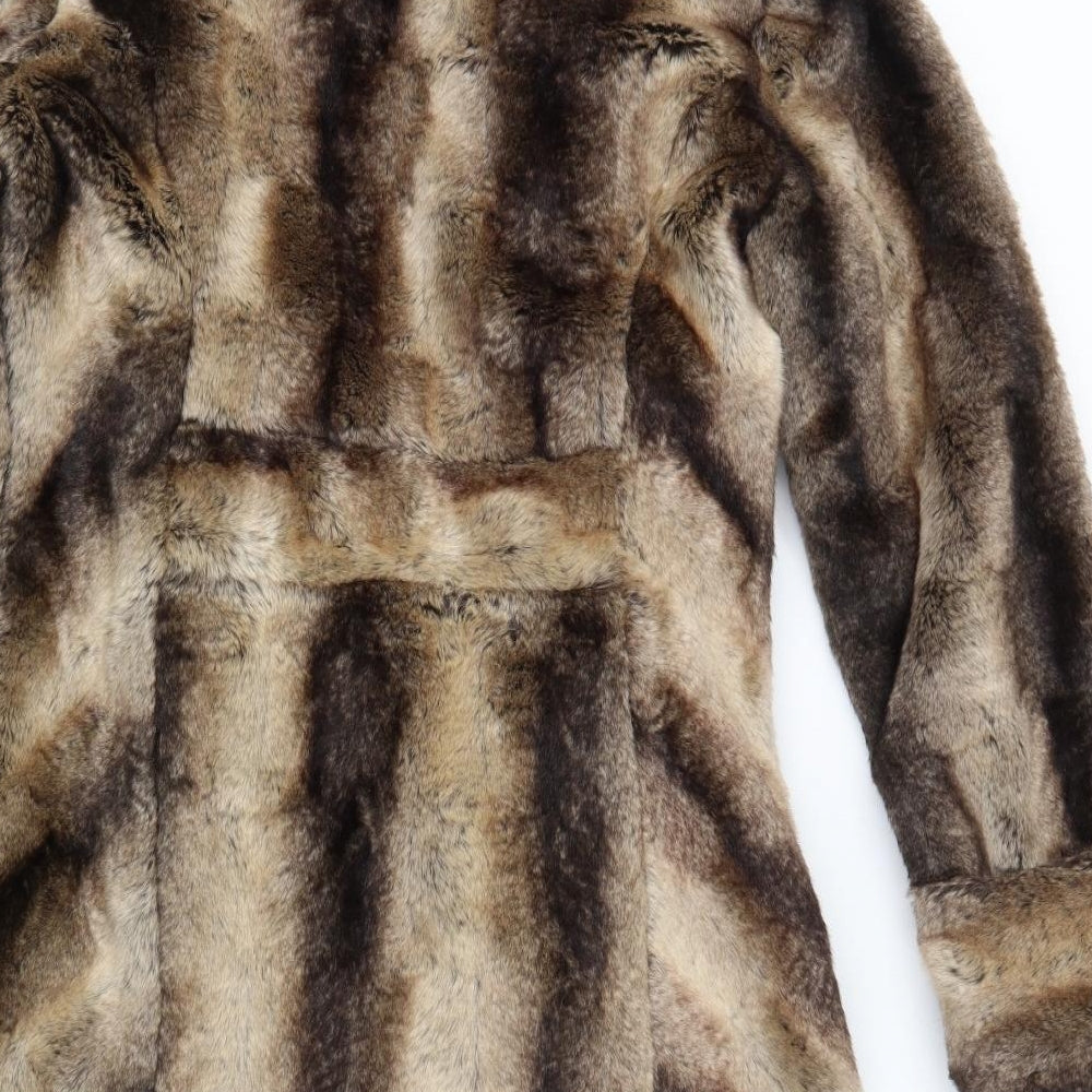 M&S Womens Brown Animal Print  Jacket Coat Size M