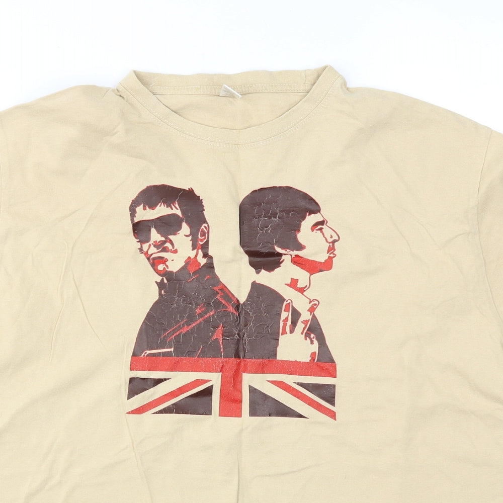S IMPERIAL Mens Beige    T-Shirt Size L