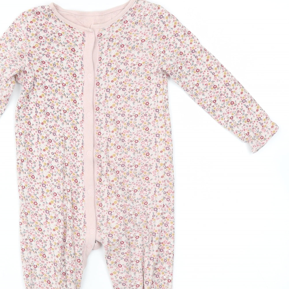 F&F Girls Pink Floral  Babygrow One-Piece Size 18-24 Months
