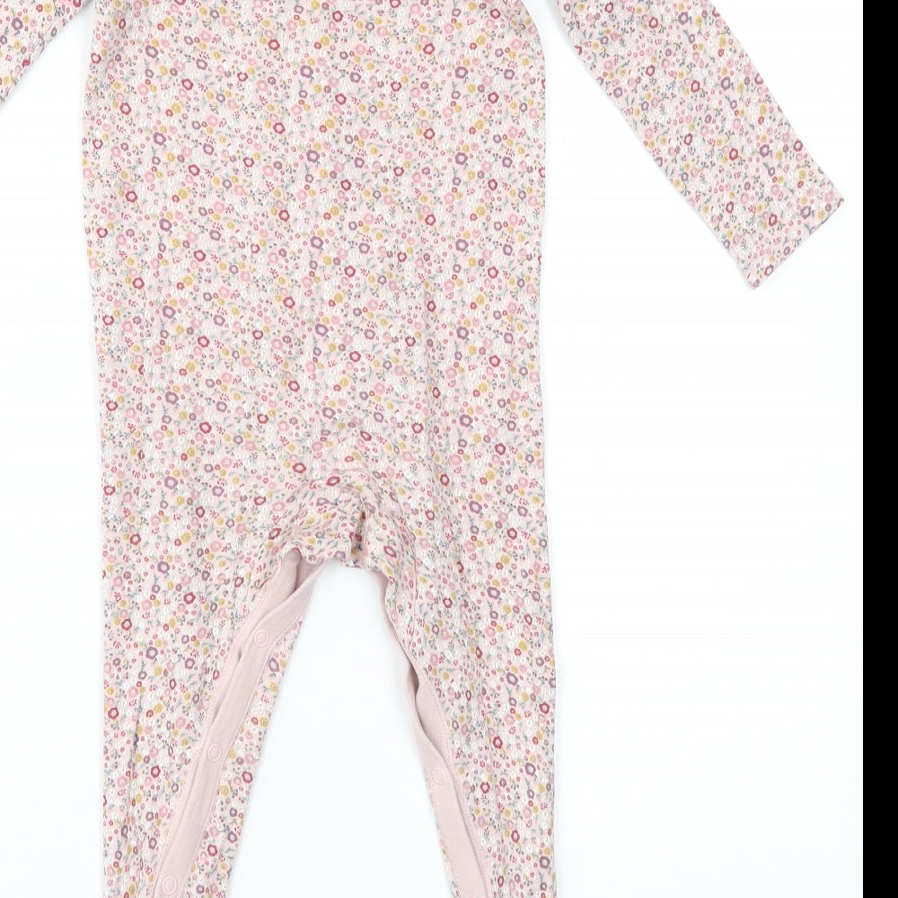 F&F Girls Pink Floral  Babygrow One-Piece Size 18-24 Months